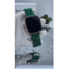 Bracelet Appel-Watch avec incrustation de cristaux Émeraude (Vert)