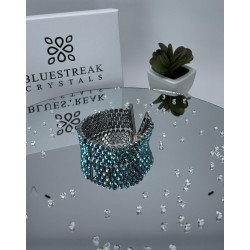 Bracelet Appel-Watch avec incrustation de cristaux Aquamarine